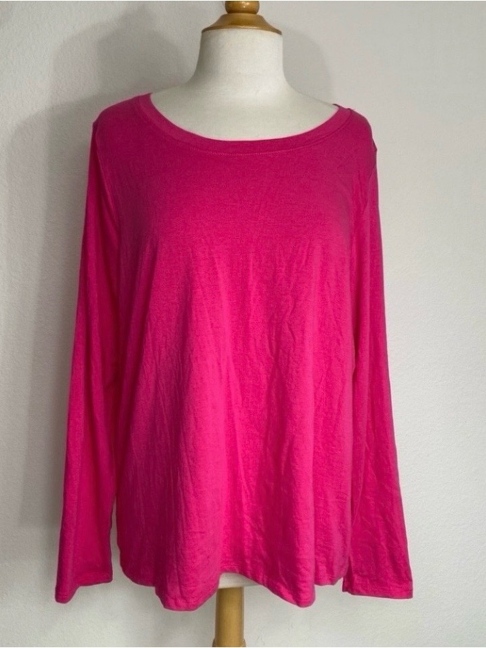 NWT New Fashion Nova Womens Magenta Pink Soft Long Sleeve T-Shirt Size 3X Casual